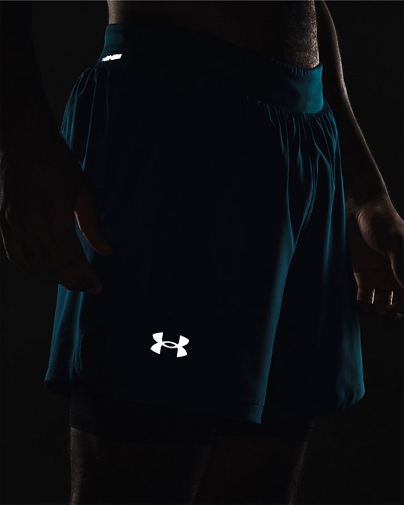 Men's UA Iso-Chill Run 2-in-1 Shorts, Green, pdpMainDesktop image number 3